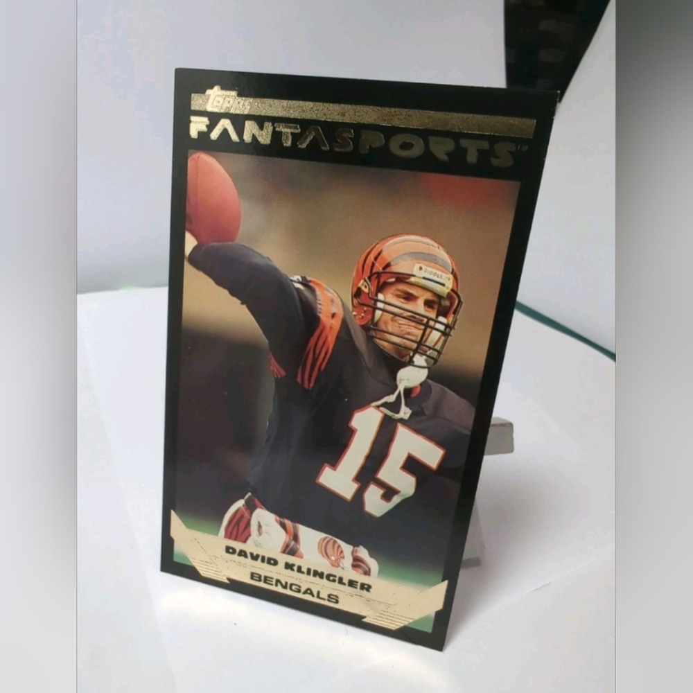 1993 🏈TOPPS FANTASPORTS DAVID KLINGLER CINCINNATI BENGALS #4 3" X 5"